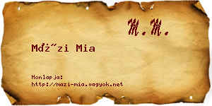 Mázi Mia névjegykártya